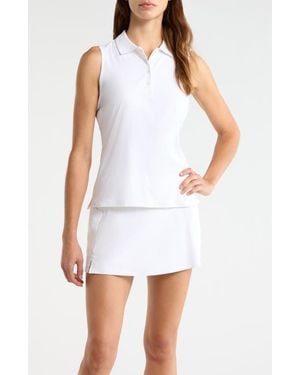 G/FORE Sleeveless Stretch Golf Polo Top - White