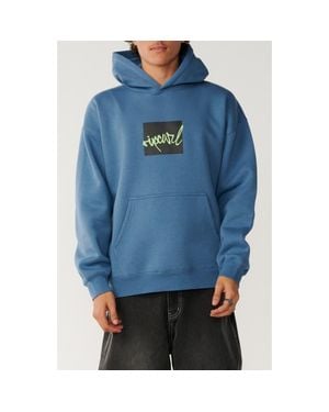 Rip Curl Rip Script Oversize Fleece Hoodie - Blue