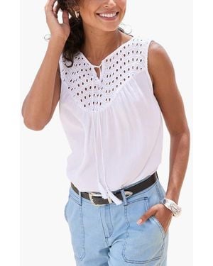 Lascana Sleeveless Eyelet Top - White