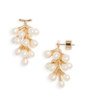 Kenneth Jay Lane Freshwater Pearl Cluster Earrings - Metallic