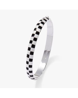 ALEX AND ANI Checker Hinge Bangle - White