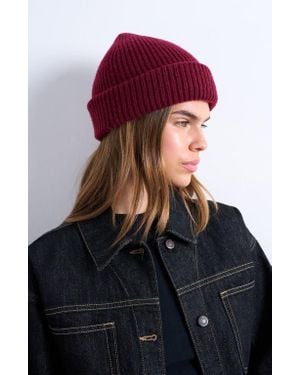TOPSHOP Henry Rib Beanie - Purple