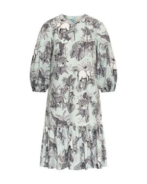 Maison Common Printed Cotton Dress With Ruffles - White