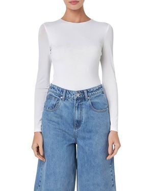 Grey Lab Long Sleeve Bodysuit - Blue