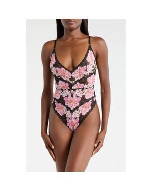 Kilo Brava Floral Lace Teddy - Pink