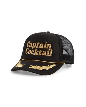 Local Beach Captain Cocktail Snapback Trucker Hat - Black