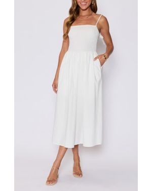 Vici Collection Essential Smocked Cotton Sundress - White