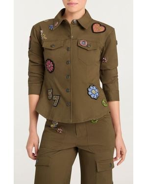 Cinq À Sept Retro Love Patches Canyon Jacket - Green