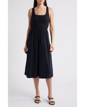 Spanx Spanxsmooth Jersey Mixed Media Midi Dress - Black