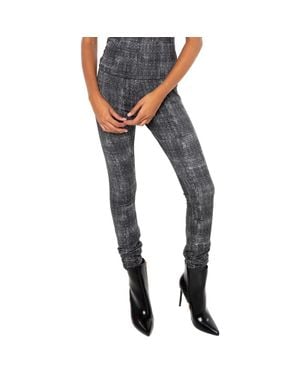 DAI MODA Legwarmer Stretch Cotton Leggings - Blue