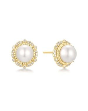 Ania Haie Faux Pearl & Pavé Button Earrings - Multicolor