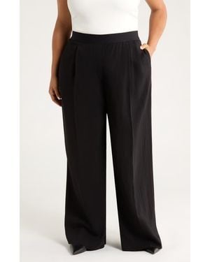 Nordstrom Pintuck Pull-On Straight Leg Pants - Black