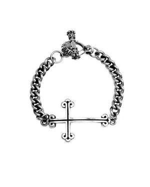 King Baby Studio King Baby Chain Bracelet With Cross - Black