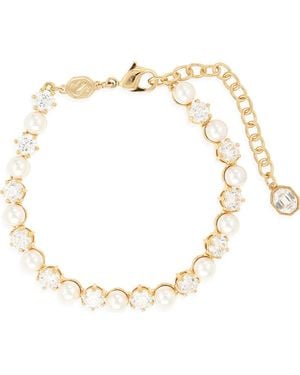 Swarovski Matrix Crystal & Faux Pearl Tennis Bracelet - Metallic
