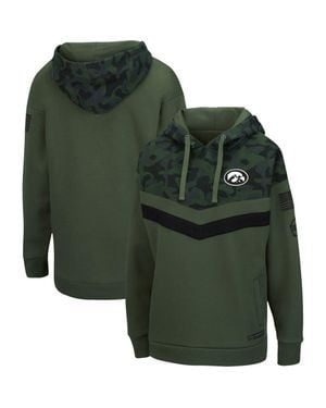 Colosseum Athletics Camo Iowa Hawkeyes Oht Military Appreciation Extraction Chevron Pullover Hoodie - Green