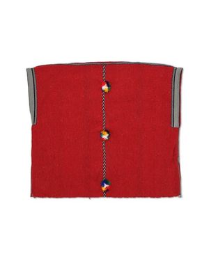 Fortela Cotton Poncho - Red