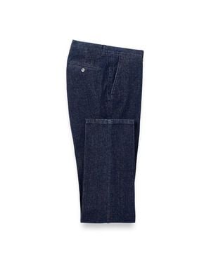 Paul Fredrick Denim Flat Front Pants - Blue