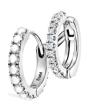 Maria Tash Pearl & Diamond Double Eternity Linked Hoop Earring & Cuff - Metallic