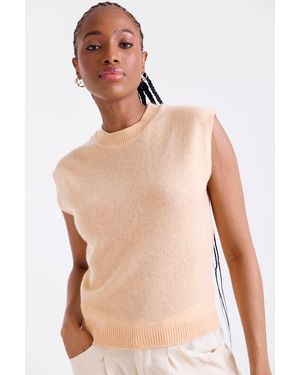 1982 Zarah Crew Neck 100% Cashmere Vest - Natural