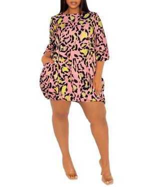 Buxom Couture Leopard Print Bubble Hem Dress - Red