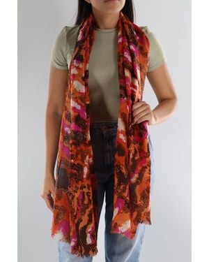 La Fiorentina Abstract Print Scarf - Red