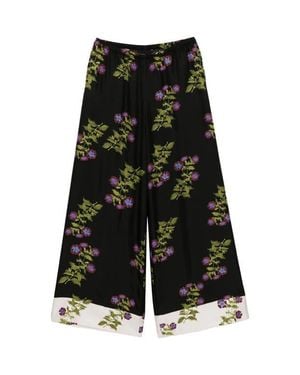 Cynthia Rowley Silk Wide Leg Pants - Black