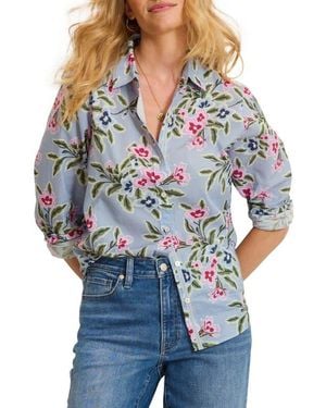 Tommy Bahama Ocean Petals Cotton Voile Shirt - Blue