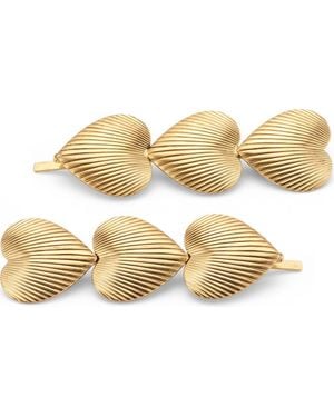 Lelet Juliette Set Of 2 Heart Bobby Pins - Metallic