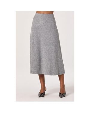 Astr Knit Midi Skirt - Gray