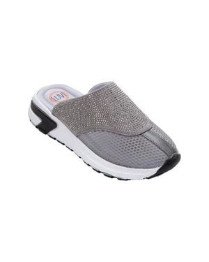 Prologue Shoes Glea Mesh Rhinestone Mules - Gray