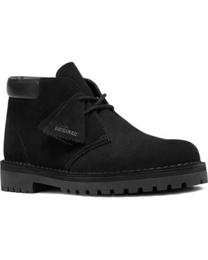 Clarks Desert Rock Suede Boot - Black