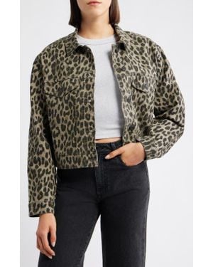 Mavi Leopard Print Denim Jacket - Black
