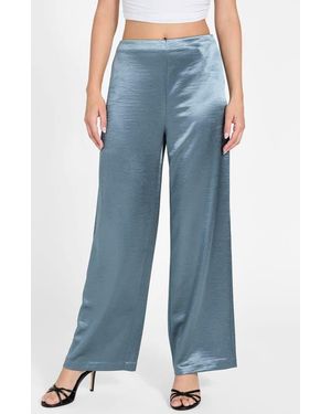 Guess Julie High Waist Satin Pants - Blue