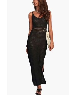 Lascana Crochet Maxi Dress Cover Up - Black