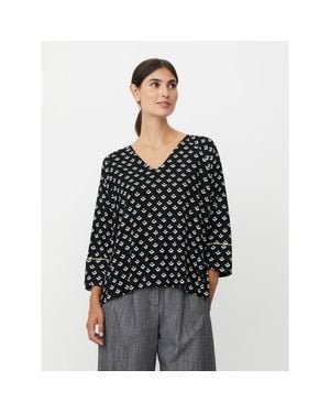 Masai Beniko V-Neck Printed Blouse - Black