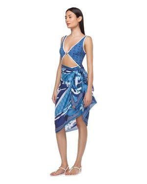 MCM Monogram Print Swimsuit - Blue