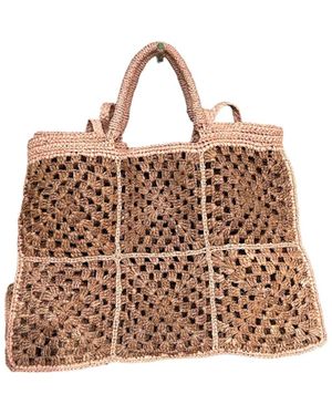 Zanatany Concepts Carrey Raffia Tote Bag - Brown