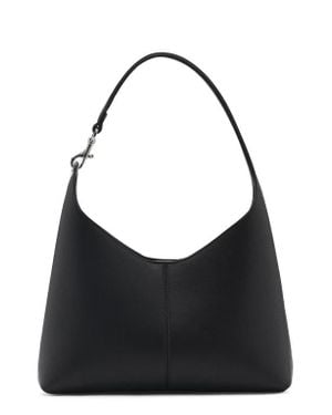 Mango Faux Leather Shopping Tote - Black