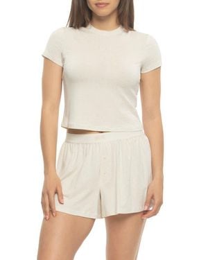 Felina Lena Short Pajamas - White