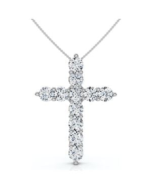 Bliss Diamond 2Ct Tw Diamond Cross Necklace 14K Lab Grown - Metallic