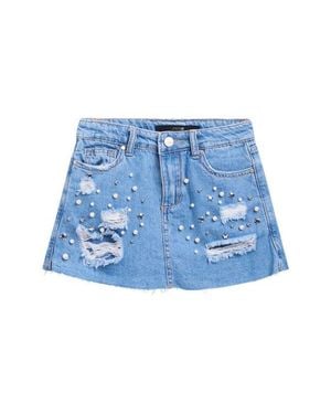 Joe's Jeans Kids' Imitation Pearl & Rhinestone Ripped Denim Skort - Blue