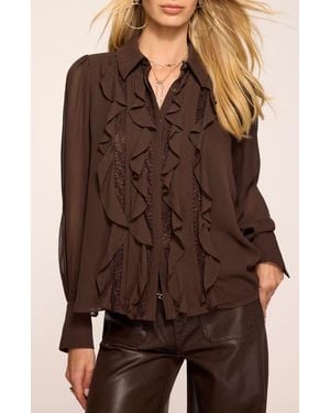 Ramy Brook Claire Ruffle Shirt - Brown