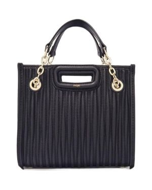 Maje Mini Quilted Leather Tote Bag - Blue