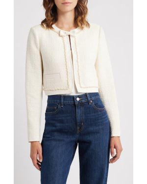 LoveShackFancy Ralphette Beaded Tweed Jacket - White