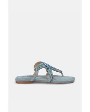 Alma En Pena. Star Flat Sandal - Blue