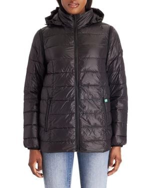 Modern Eternity Maternity Lightweight Puffer Convertible 3-In-1 Maternity Jacket - Black