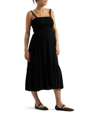 Ripe Maternity Blair Shirred Dress - Black