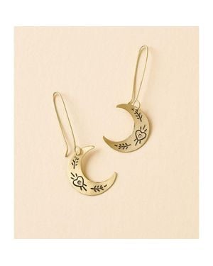 Matr Boomie Ruchi Crescent Moon Dangle Earrings - Natural