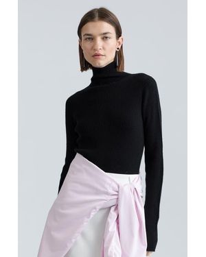 ALMINA CONCEPT Slim Ribbed Turtleneck - Black