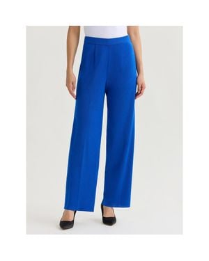 Misook Nancy Wide Leg Mylana Knit Pant - Blue